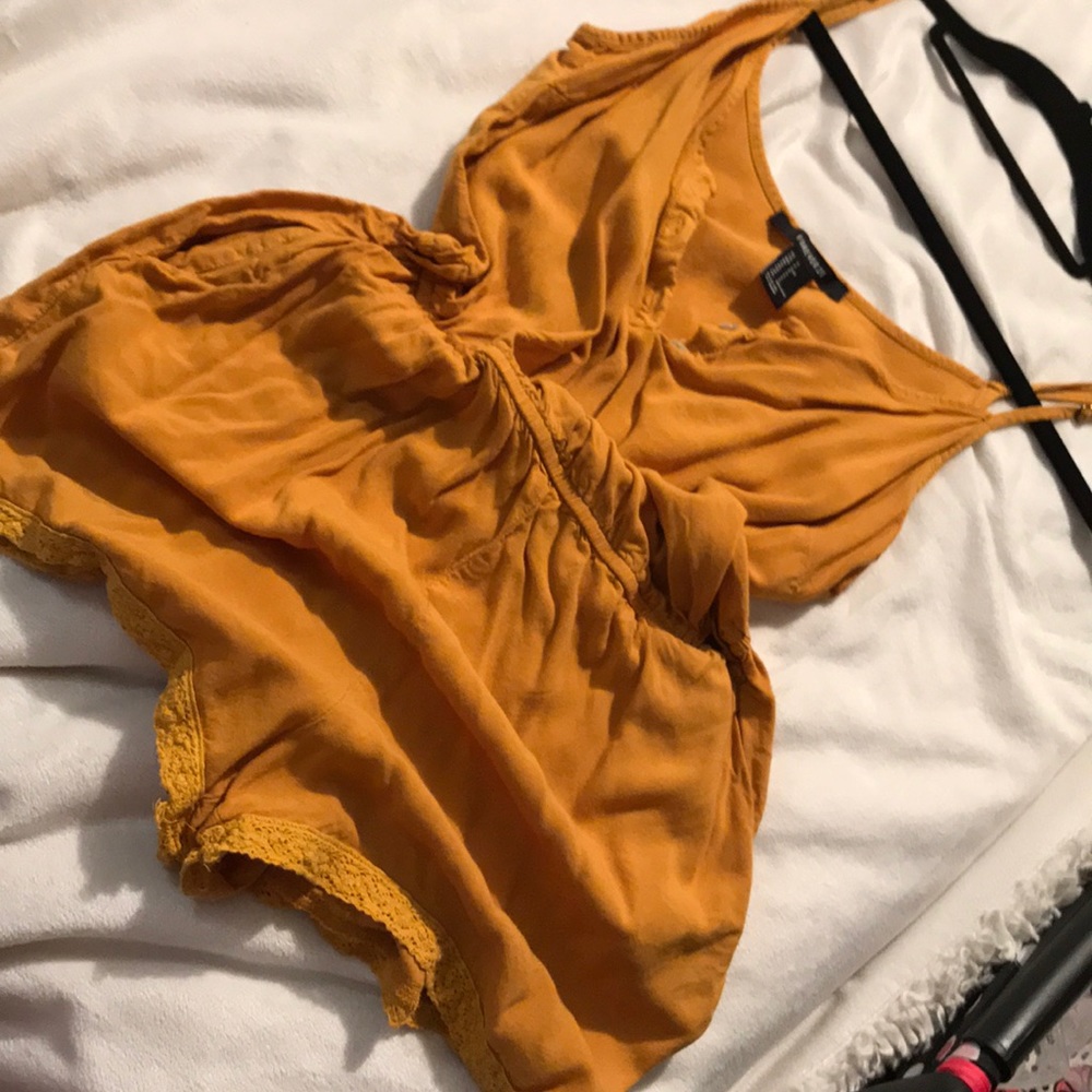 mustard yellow romper shorts